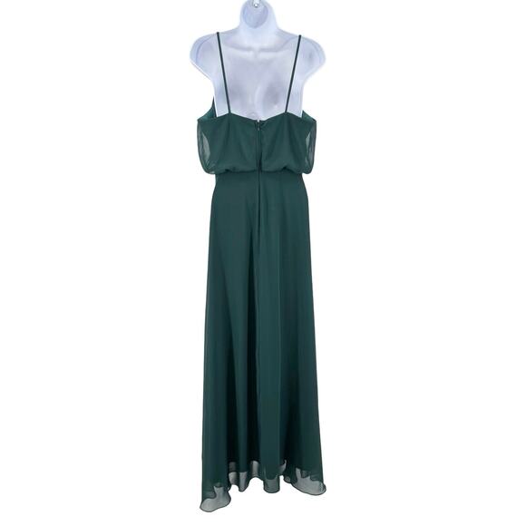Birdy Grey Emerald Green Gwennie Dress Womens L Chiffon Sleeveless Maxi V-Neck - Picture 7 of 12